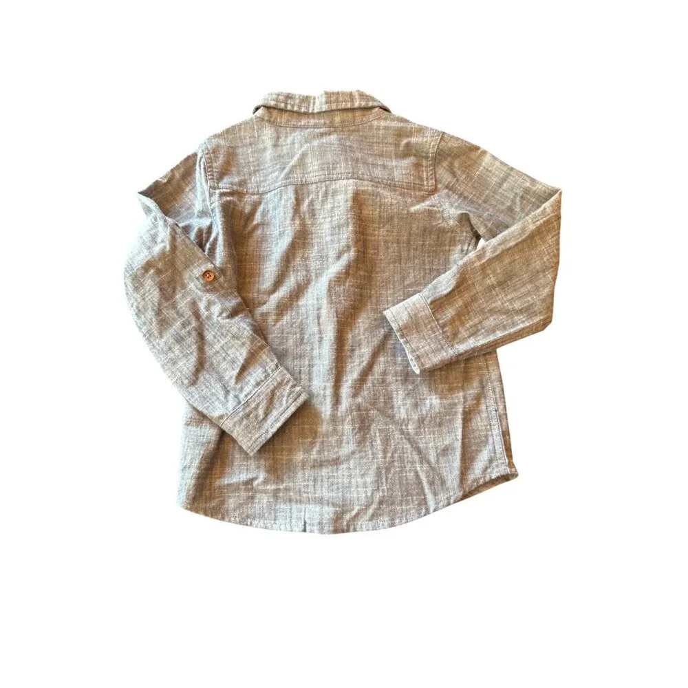 Tommy Bahama Boys Chambray Button-Up Shirt 4T‎ Long Sleeve Casual  Cotton Gray